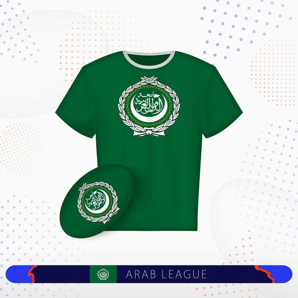 Arab League rugby jersey with rugby ball of Arab League on abstract sport background. vector