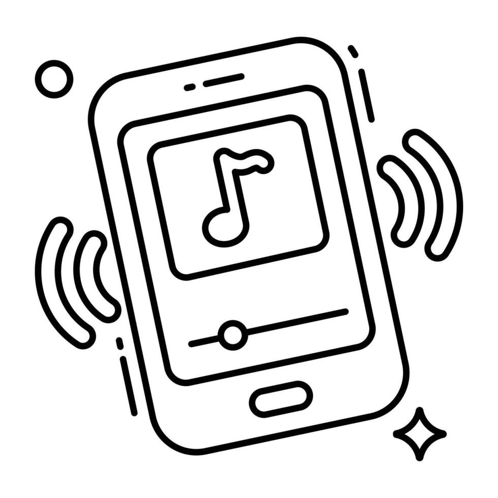 An icon design of mobile music vector