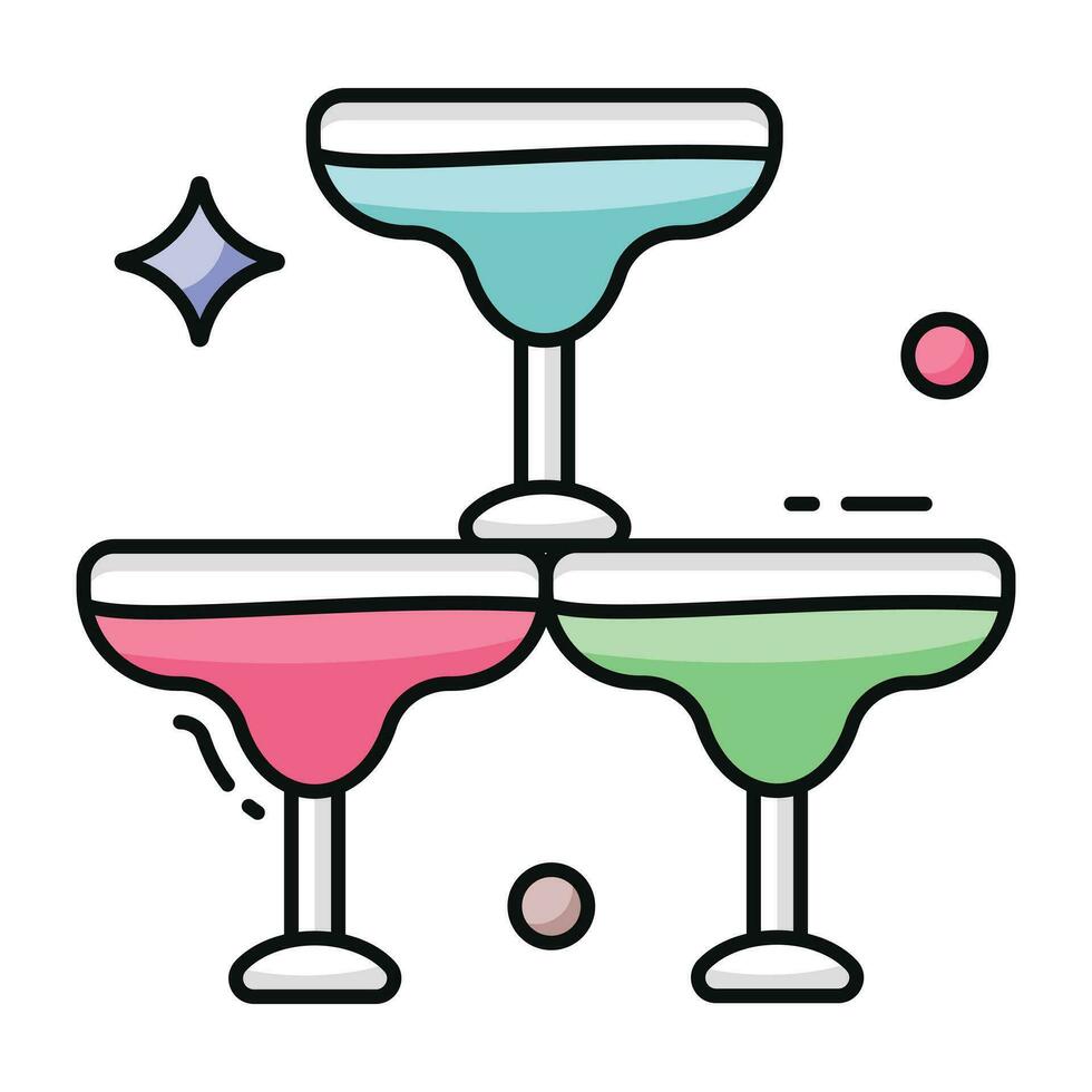 Trendy design icon of juice glasses vector