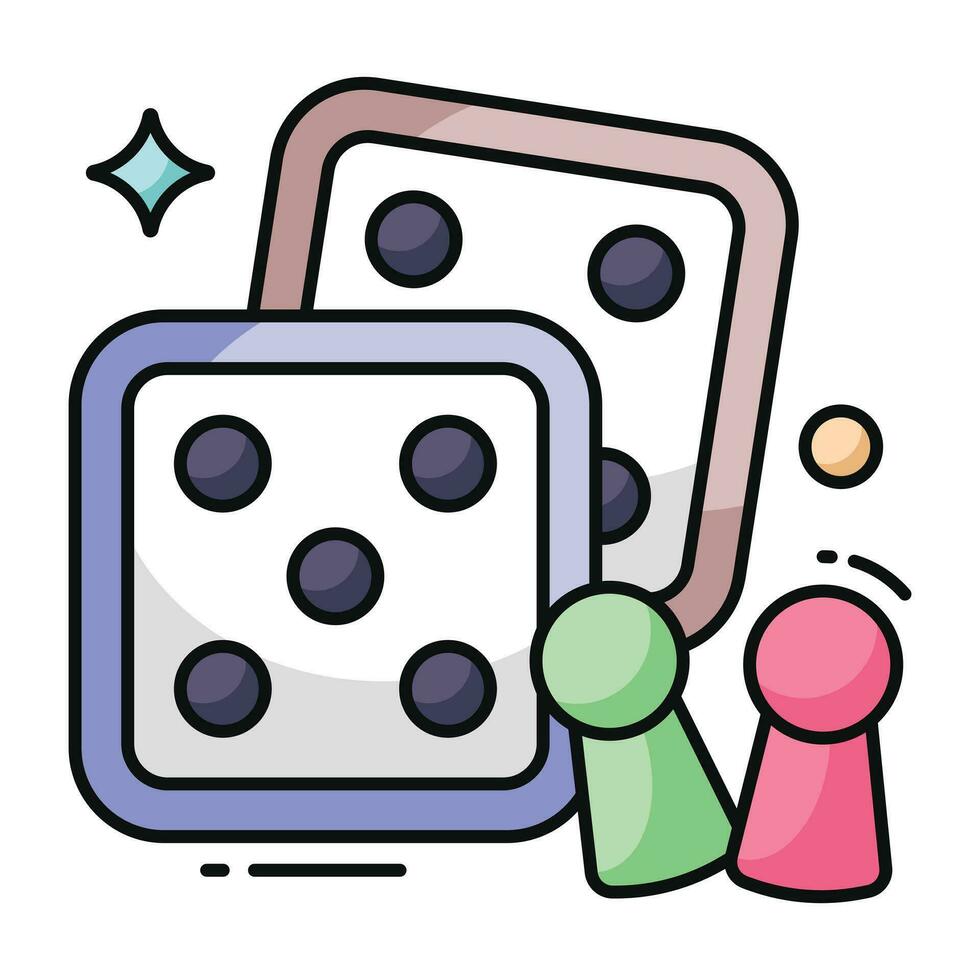 A flat design, icon of ludo dices vector