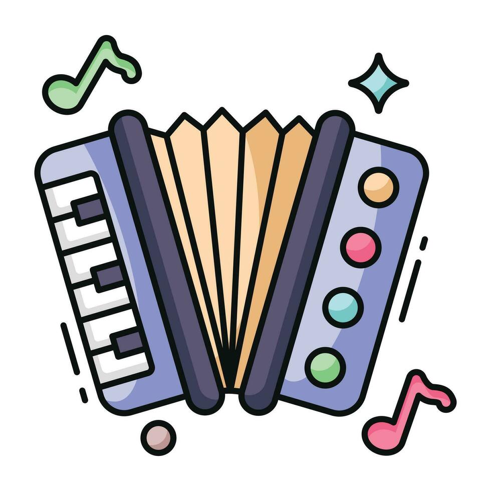 Editable design icon of accordion vector