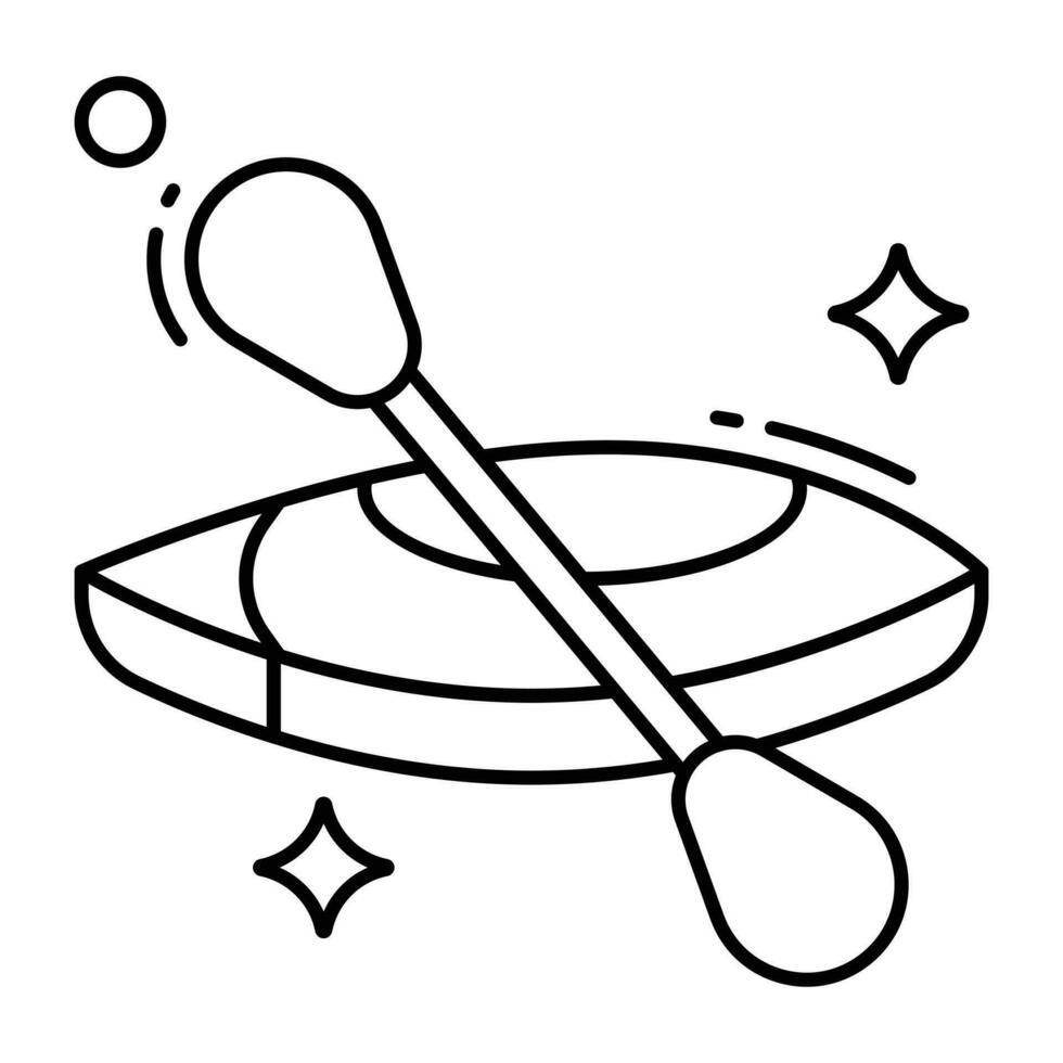 A linear design icon of rowing boat vector