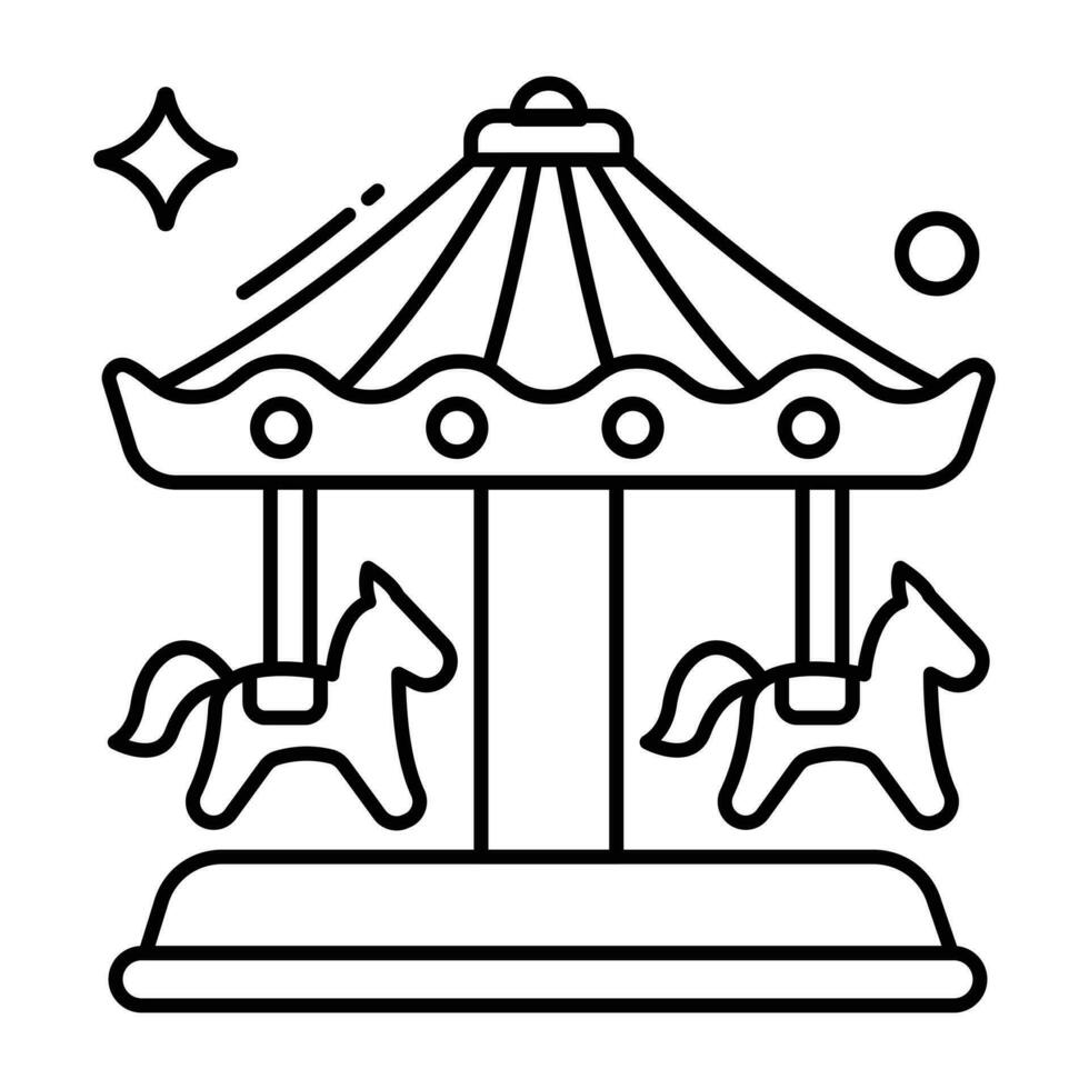 A unique design icon of merry go round vector