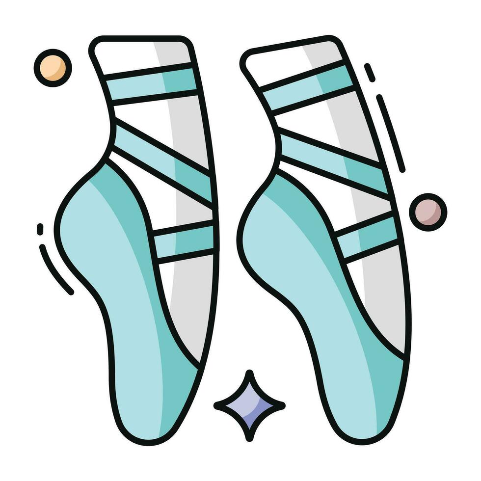 A flat design icon of ballet shoes vector