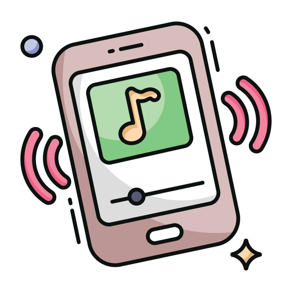 An icon design of mobile music vector