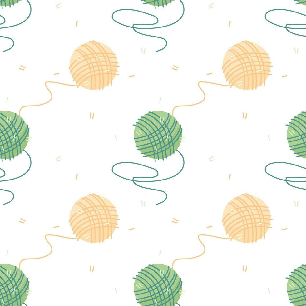 Seamless pattern of balls of thread, vector illustration for fabric, print, apparel