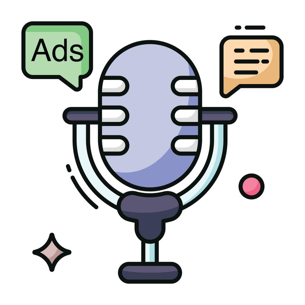 An icon design of microphone ad vector