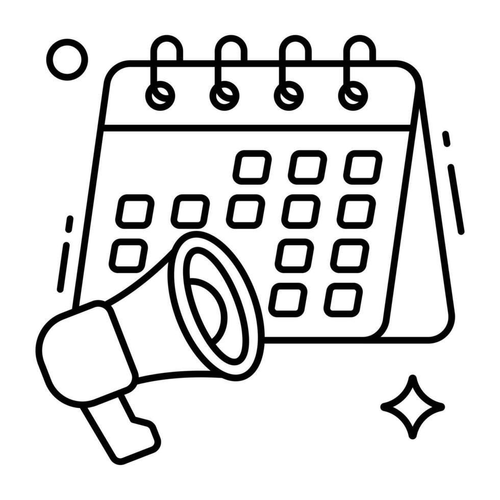 un lineal diseño icono de márketing calendario vector