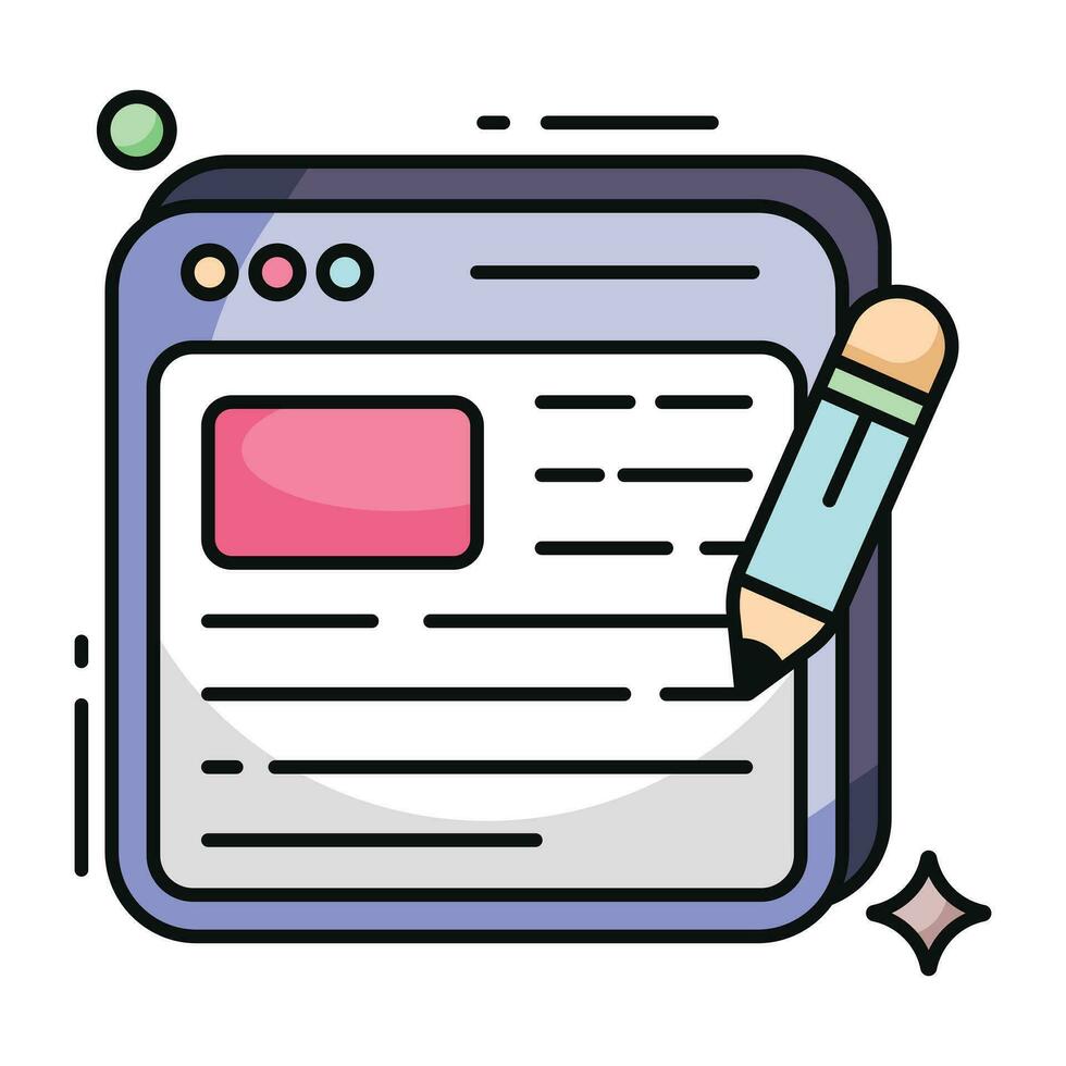 Trendy design icon of online article writing vector