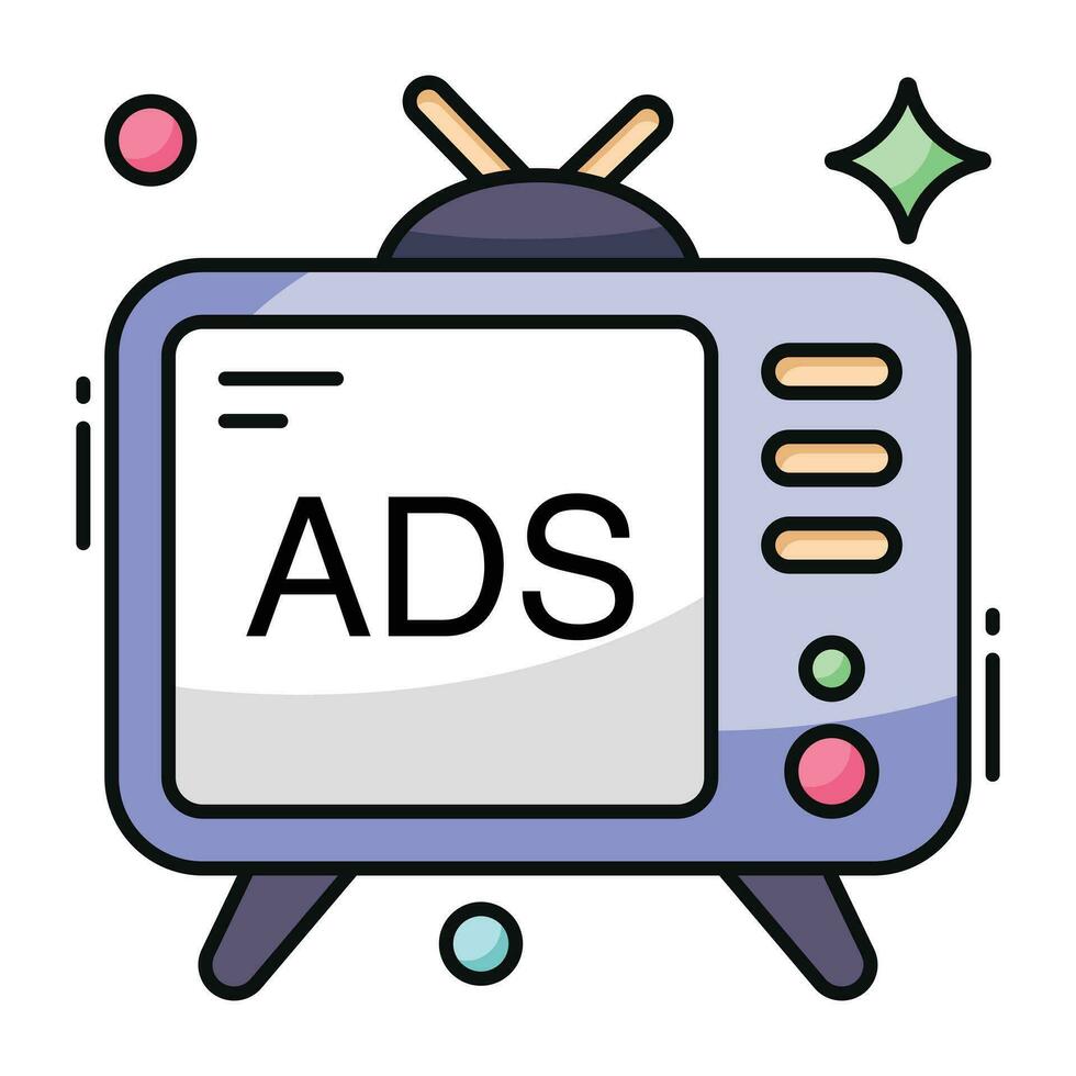 Modern design icon of tv ad vector