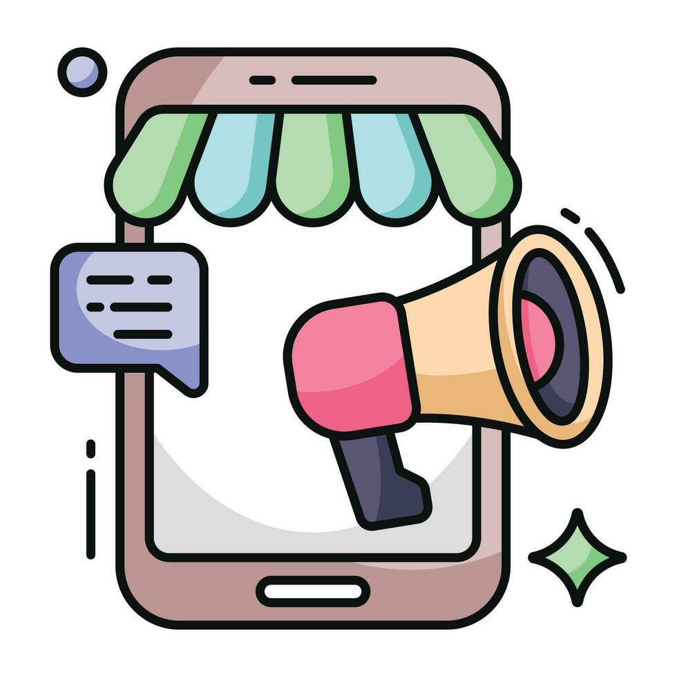 An icon design of mobile marketing vector