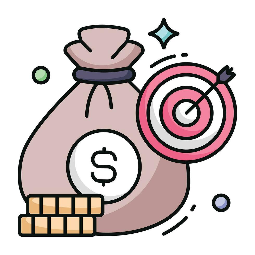 An icon design of financial target vector
