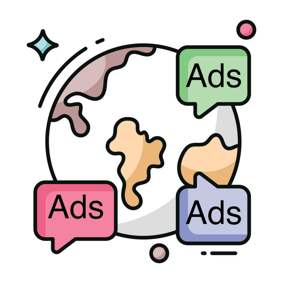 An icon design of global ad vector