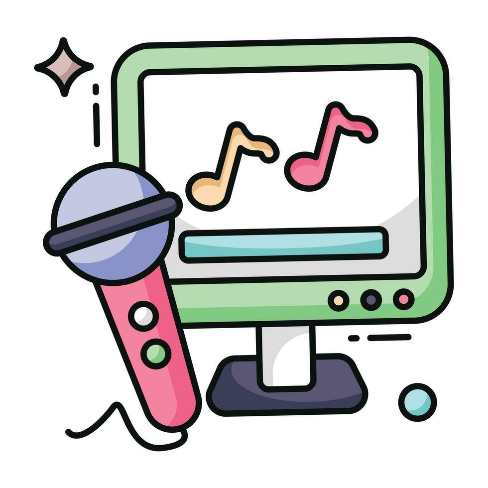 An icon design of online music vector