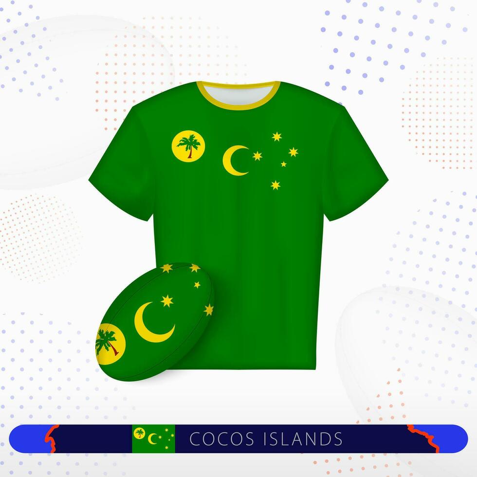 cocos islas rugby jersey con rugby pelota de cocos islas en resumen deporte antecedentes. vector