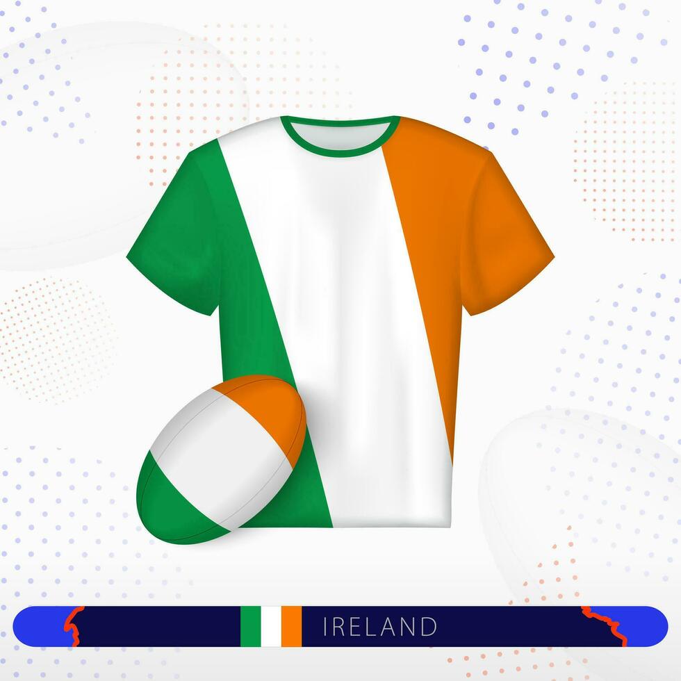 Ireland rugby jersey with rugby ball of Ireland on abstract sport background. vector