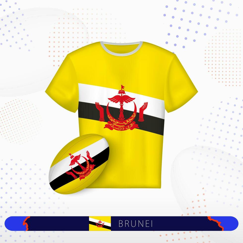 Brunei rugby jersey con rugby pelota de Brunei en resumen deporte antecedentes. vector