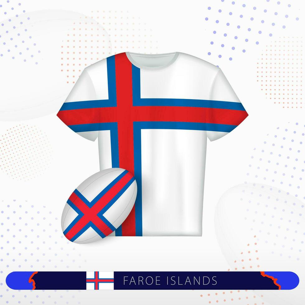 Faroe Islands rugby jersey with rugby ball of Faroe Islands on abstract sport background. vector