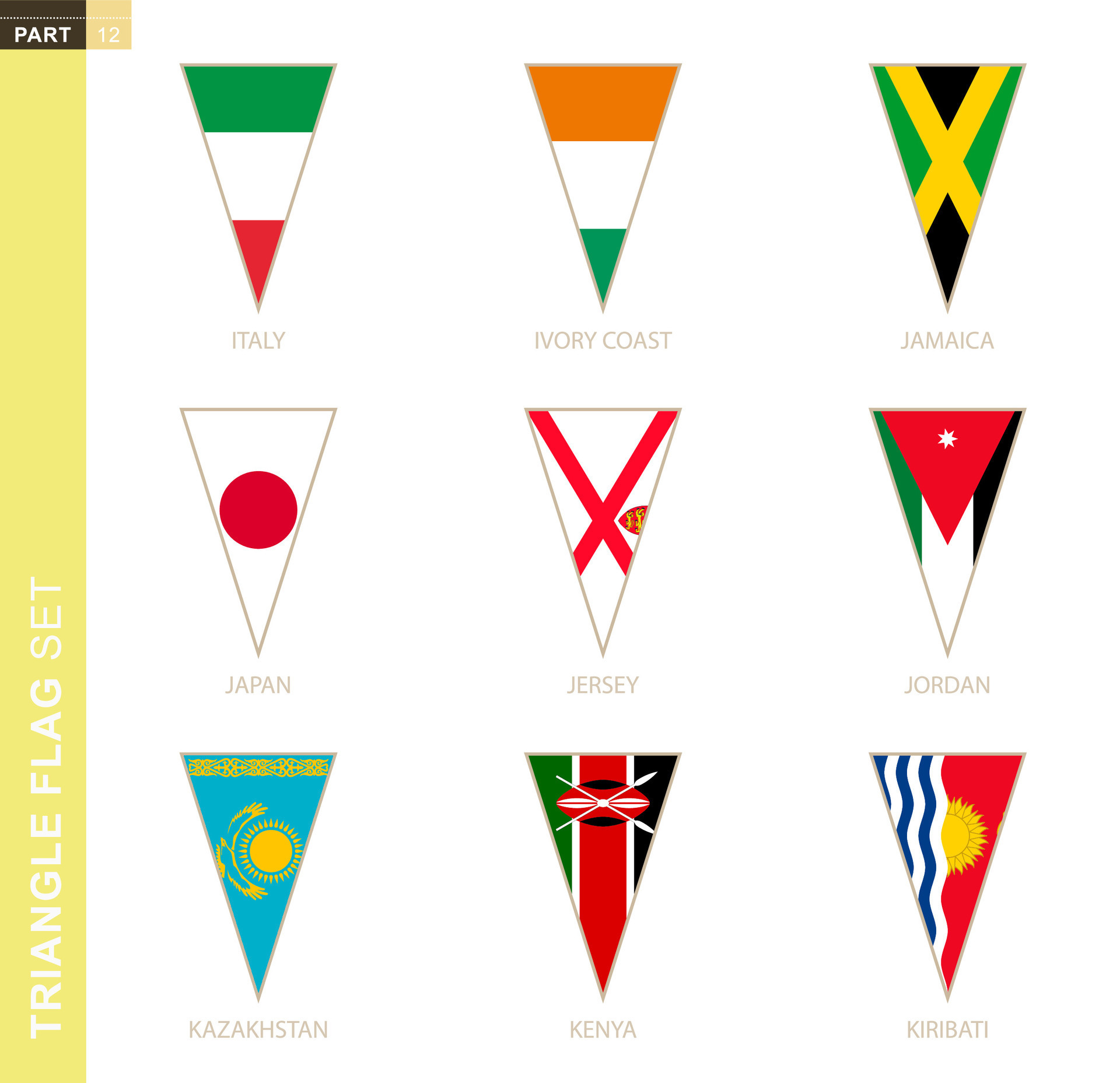 Triangle flag country online