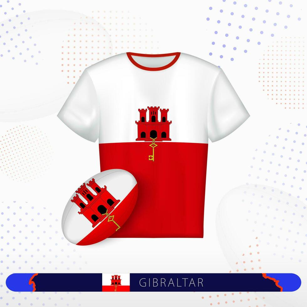 Gibraltar rugby jersey con rugby pelota de Gibraltar en resumen deporte antecedentes. vector