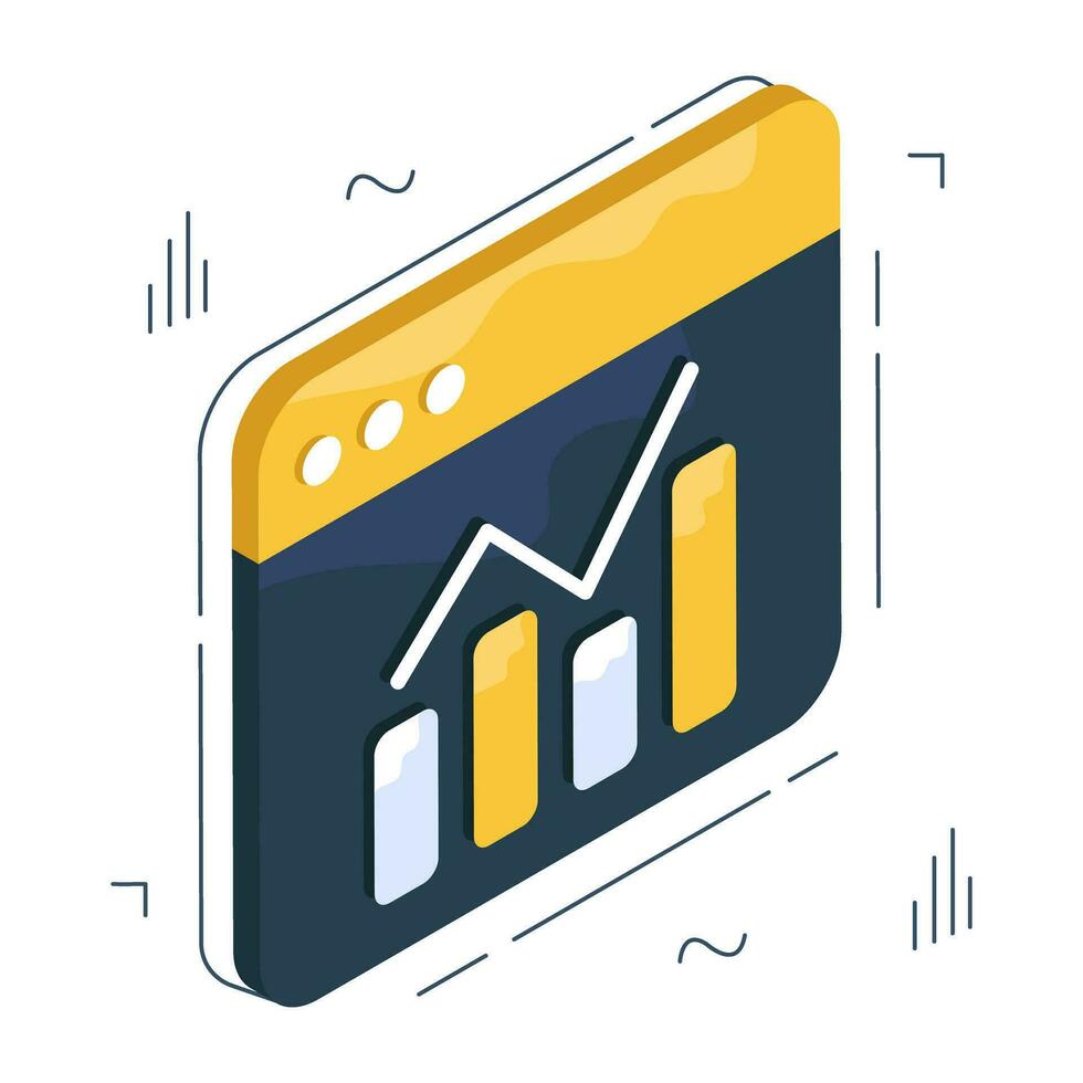 Editable design icon of online data analytics vector