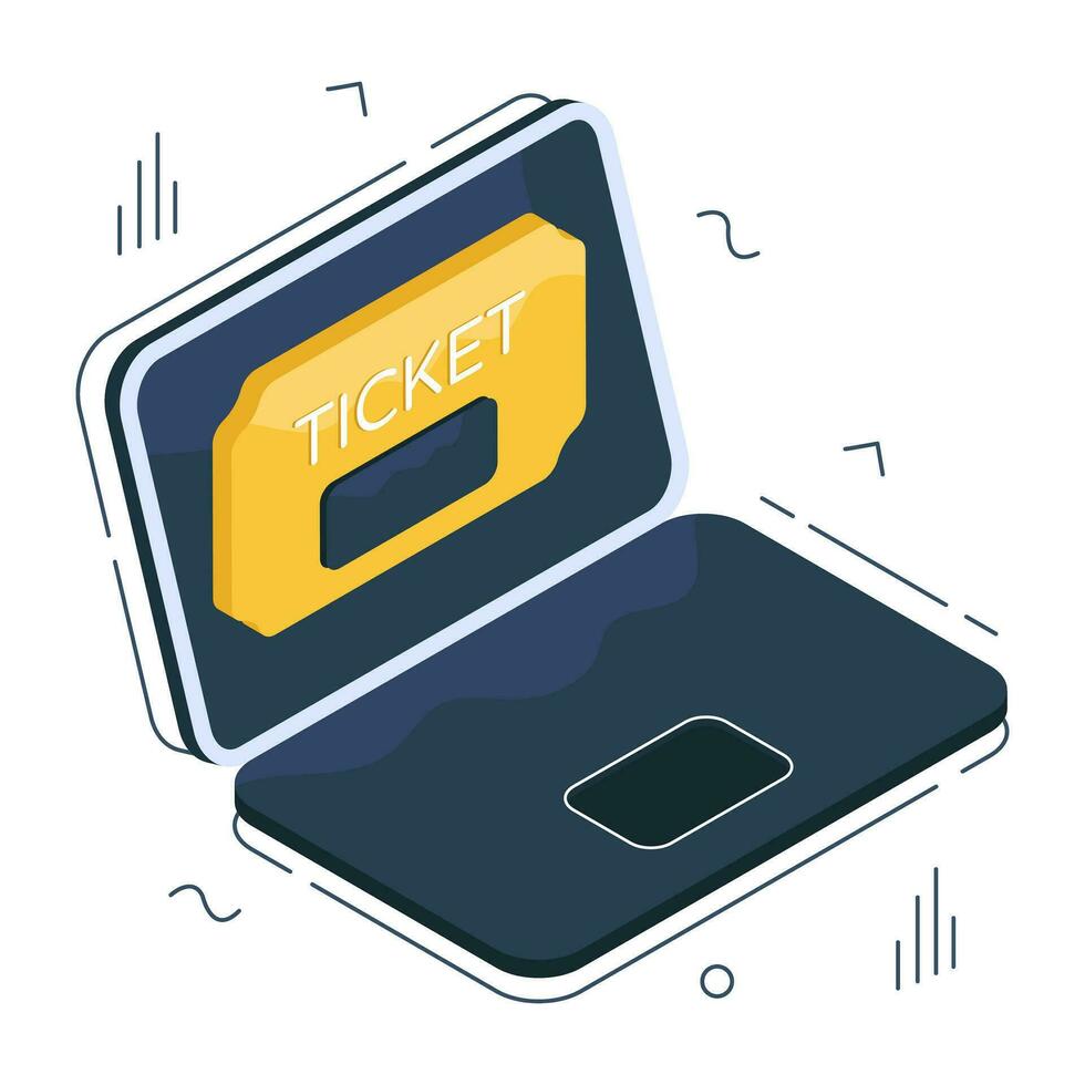 Modern design icon of online ticket vector