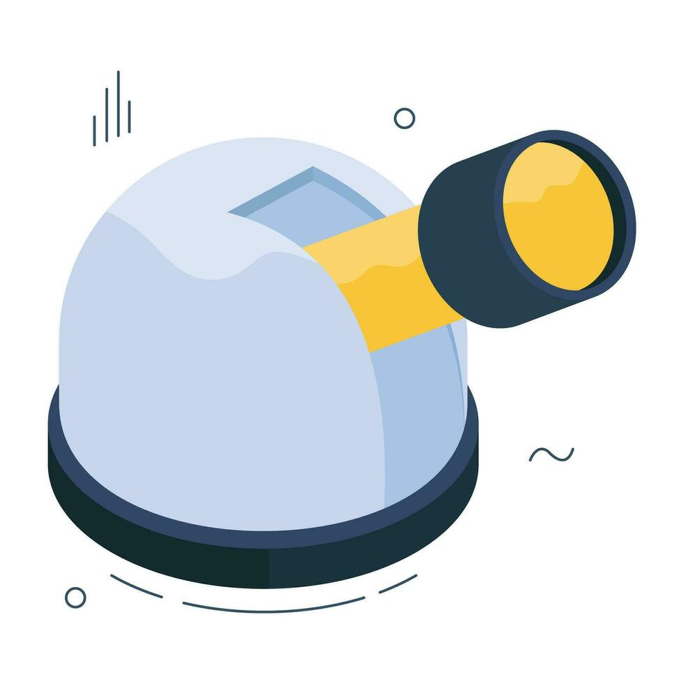 Editable design icon of observatory building vector