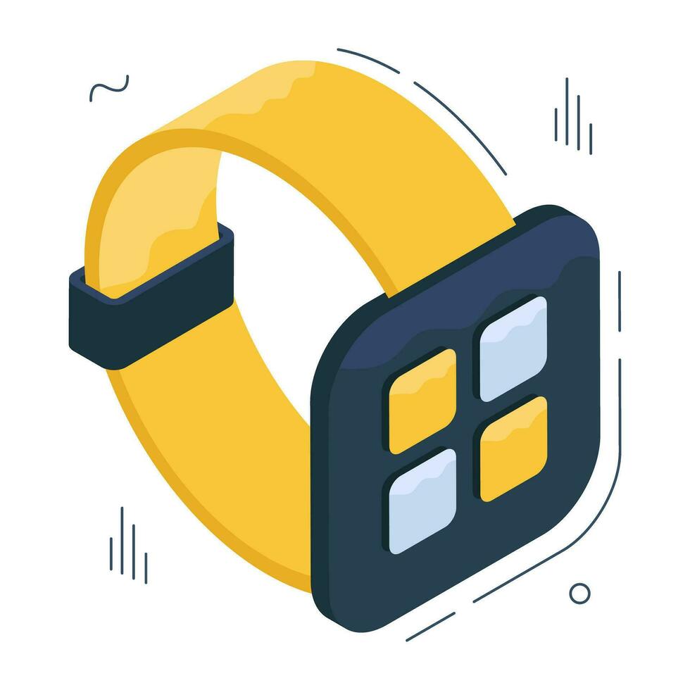 A isometric design icon of smartwatch isolated on white background vector