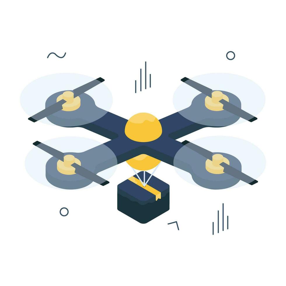 icono de diseño moderno de entrega de drones vector