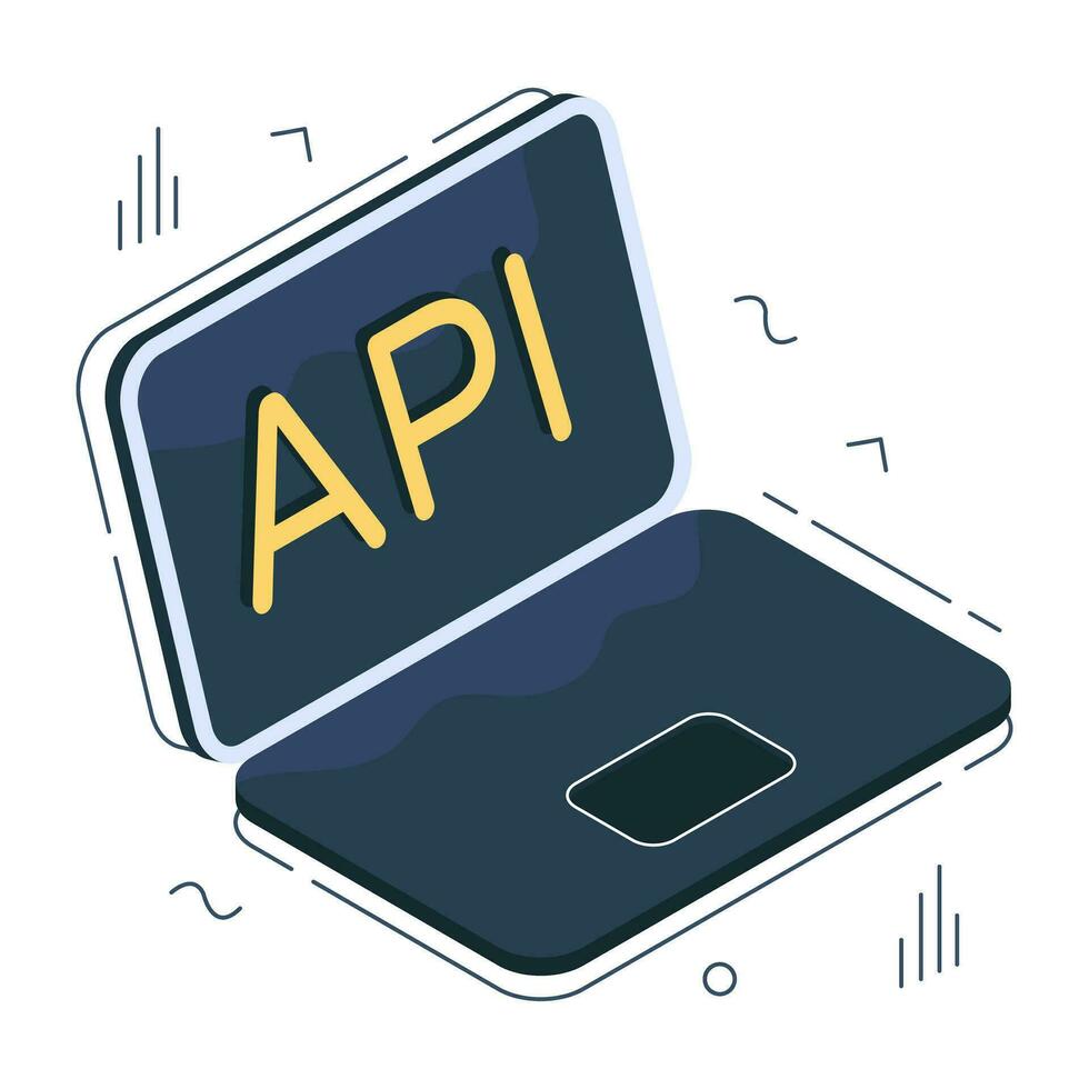 de moda diseño icono de API, solicitud programación interfaz vector