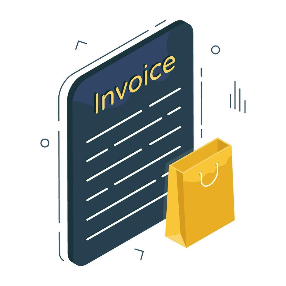 An icon design of shopping bill vector