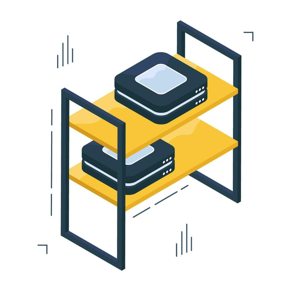 An isometric icon design of server rack vector