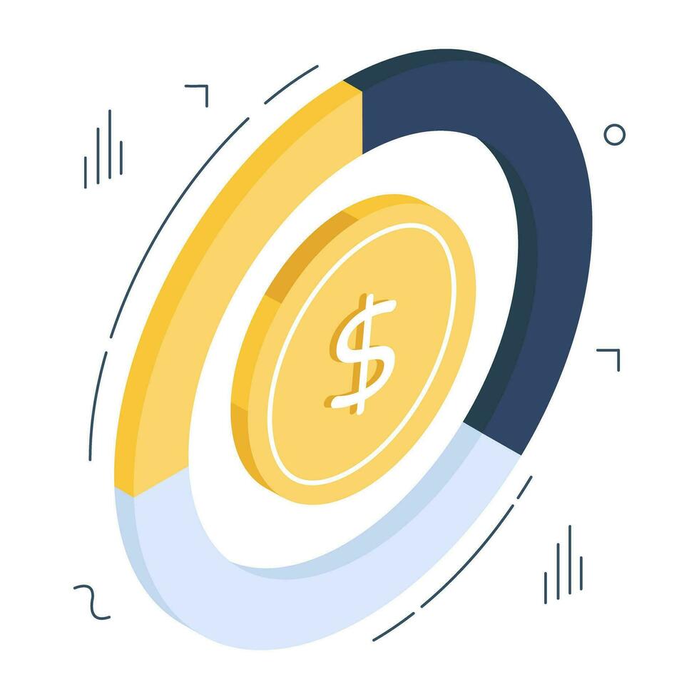 Editable design icon of financial chart vector