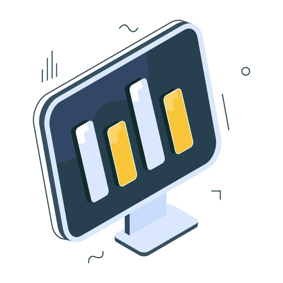 Editable design icon of online data analytics vector