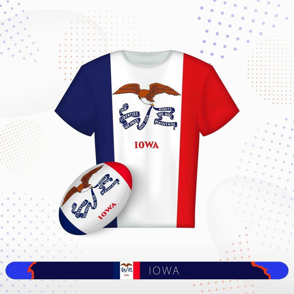 Iowa rugby jersey con rugby pelota de Iowa en resumen deporte antecedentes. vector