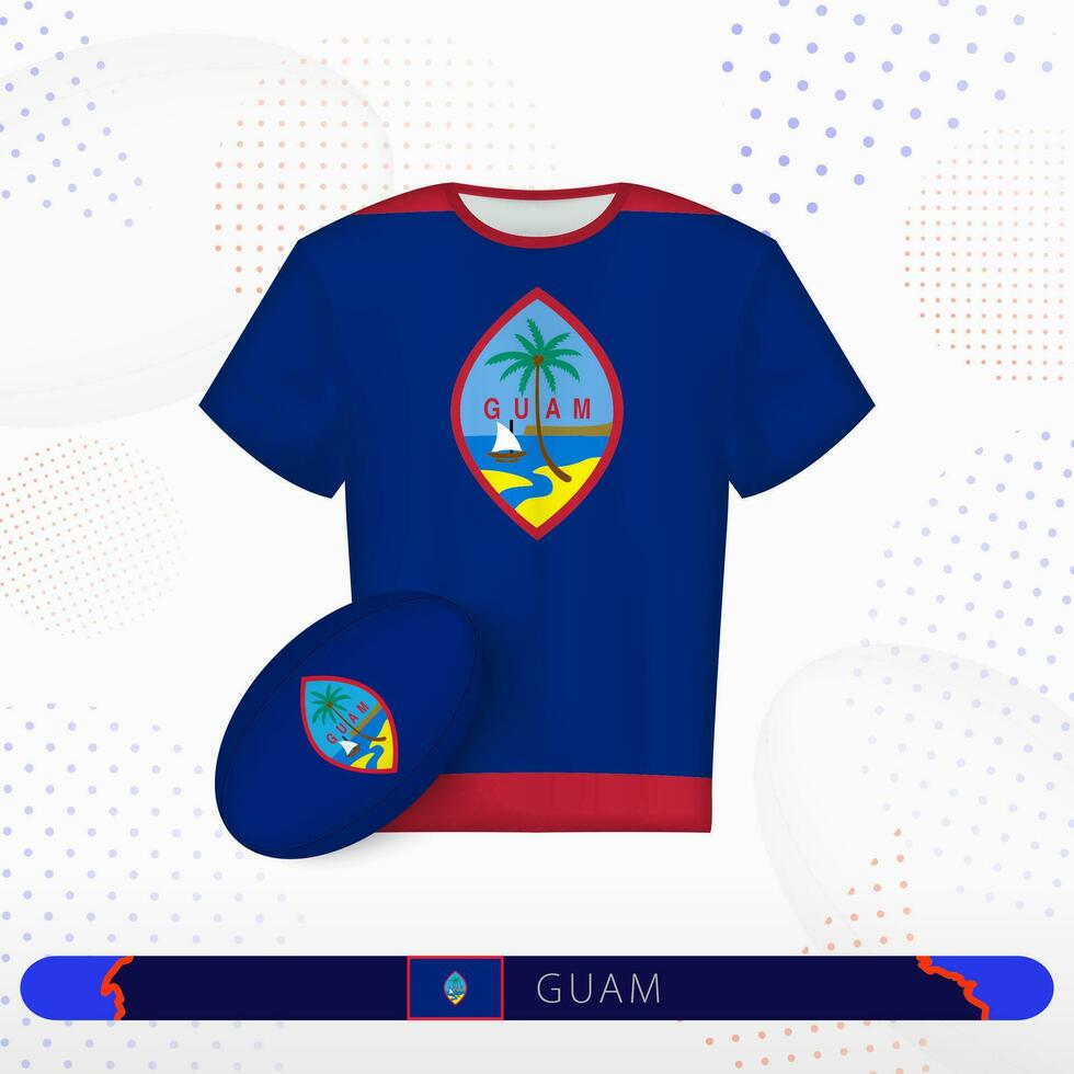 Guam rugby jersey with rugby ball of Guam on abstract sport background. vector
