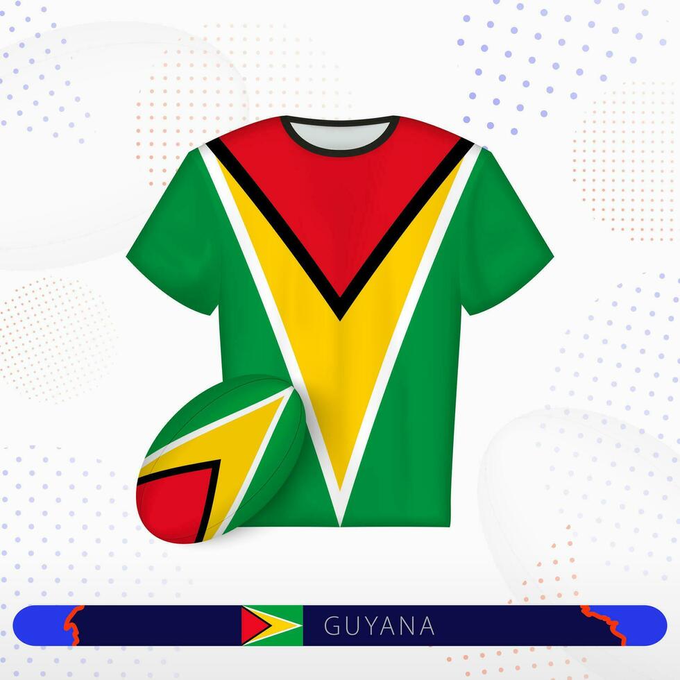 Guyana rugby jersey with rugby ball of Guyana on abstract sport background. vector