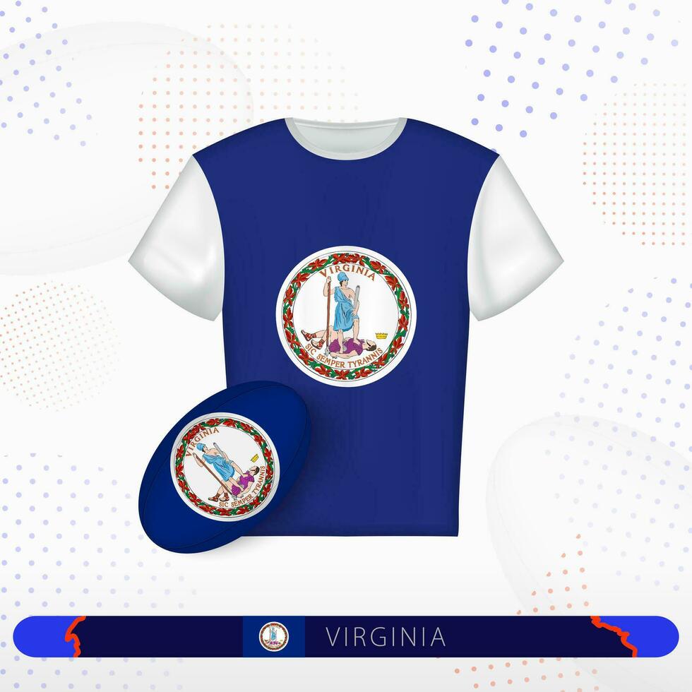 Virginia rugby jersey with rugby ball of Virginia on abstract sport background. vector