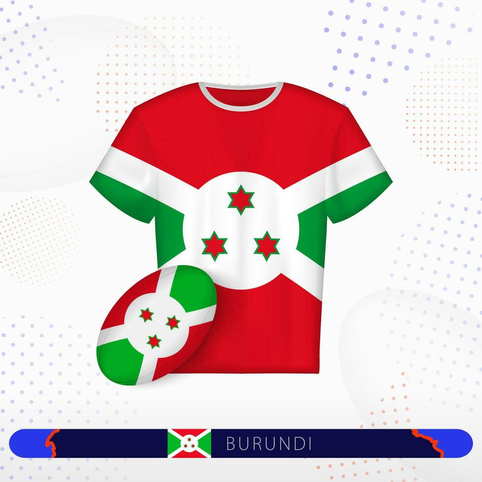 Burundi rugby jersey con rugby pelota de Burundi en resumen deporte antecedentes. vector