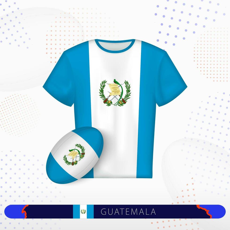 Guatemala rugby jersey with rugby ball of Guatemala on abstract sport background. vector