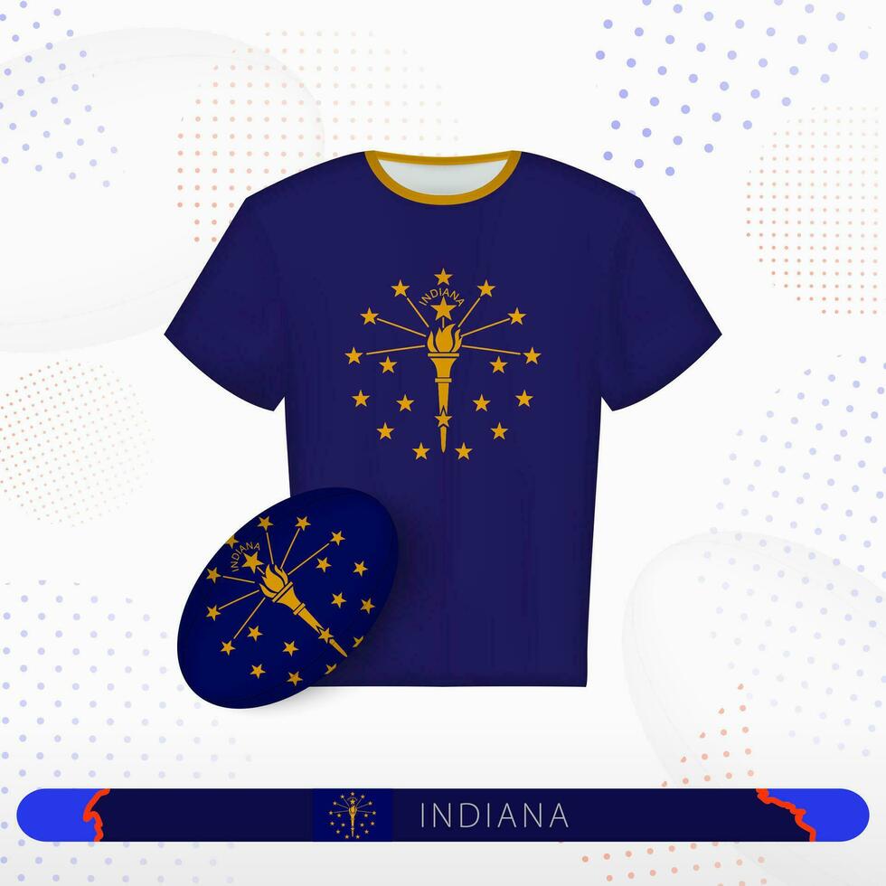 Indiana rugby jersey with rugby ball of Indiana on abstract sport background. vector