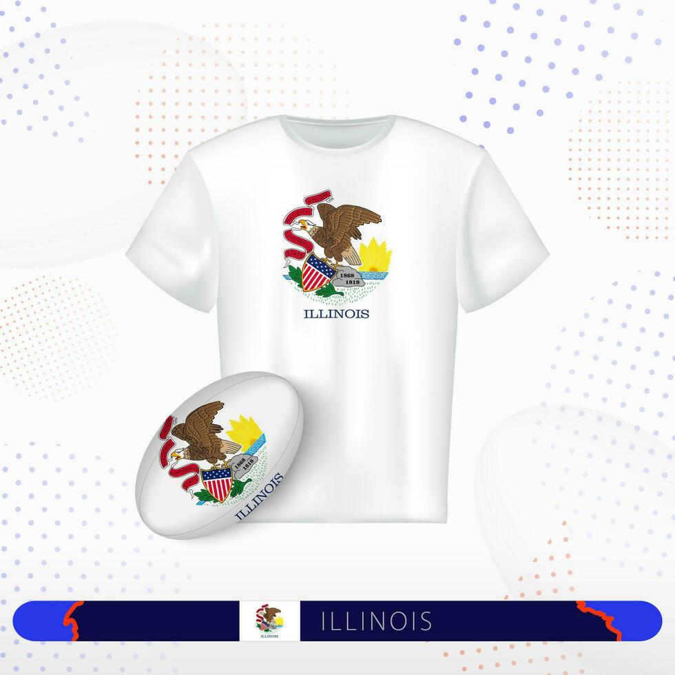 Illinois rugby jersey con rugby pelota de Illinois en resumen deporte antecedentes. vector