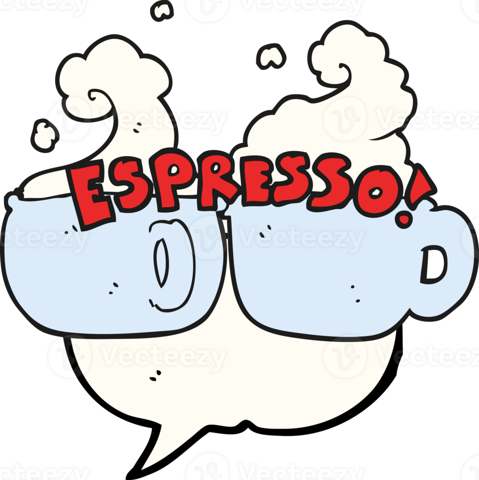 speech bubble cartoon espresso png