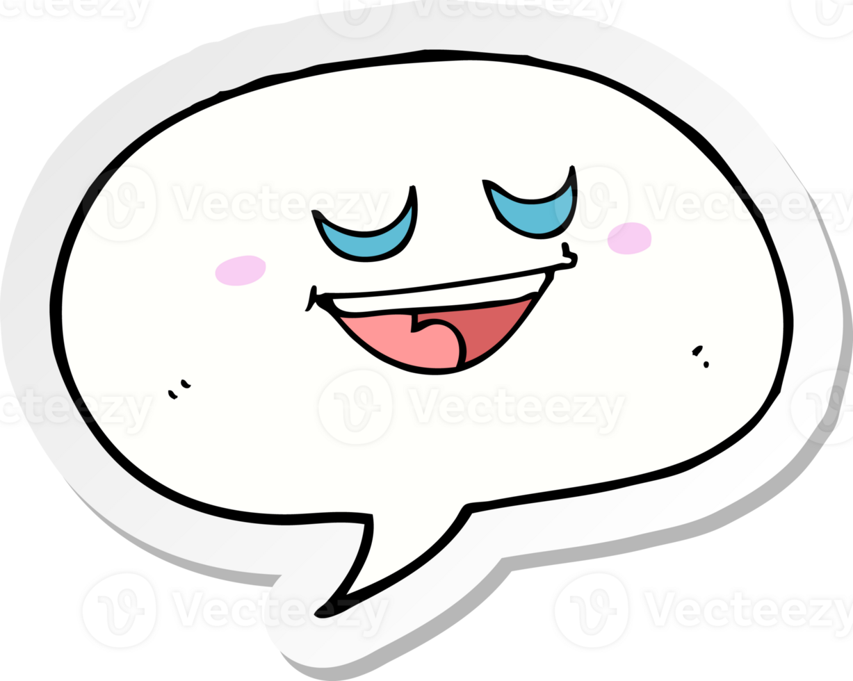 sticker of a cute cartoon speech bubble png