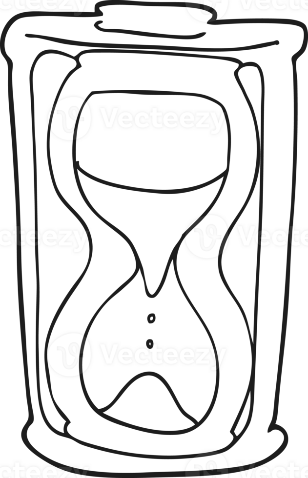 black and white cartoon hourglass png