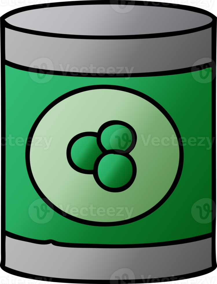 gradient cartoon doodle of a can of peaches png