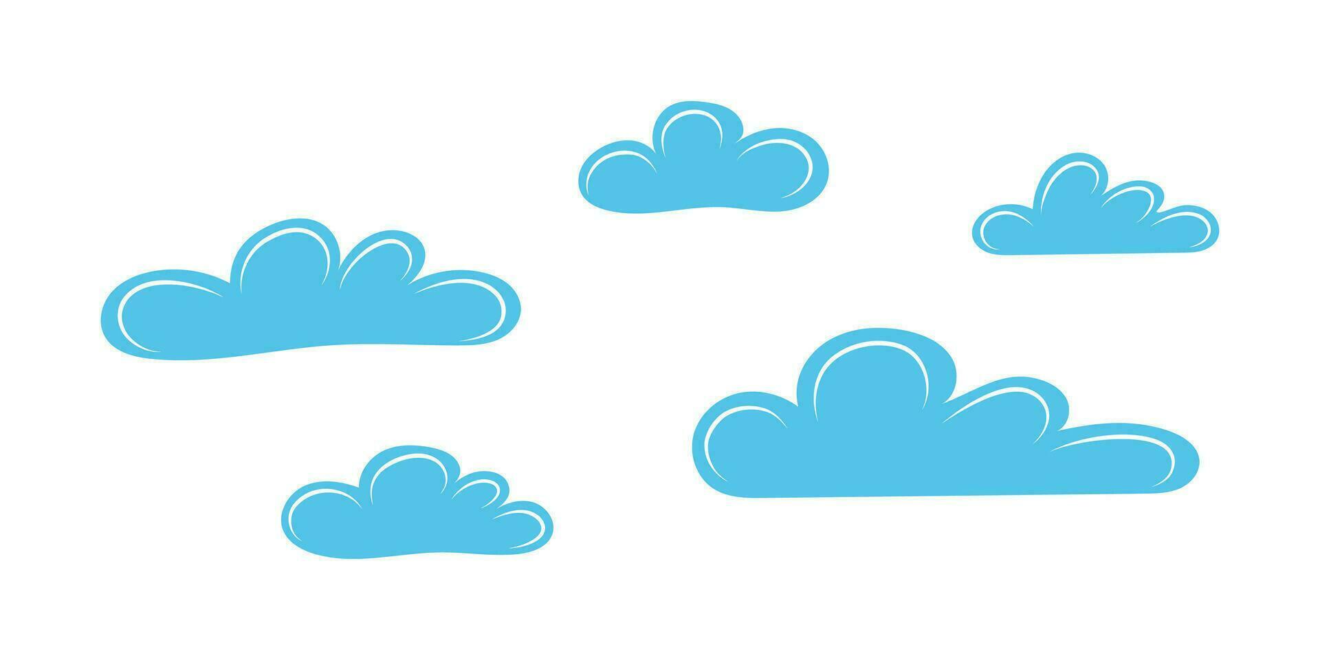 conjunto de mano dibujado nubes aislado vector ilustración. para niños, para tarjetas, para juegos, para diseño