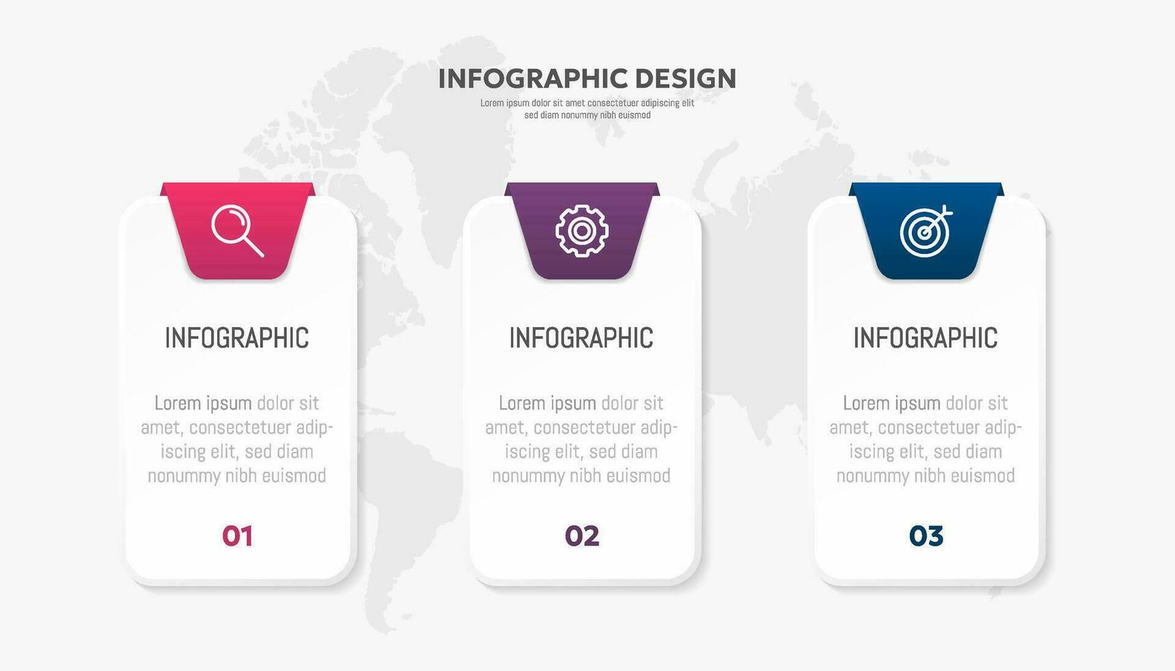 Business infographic vector illustration 3 steps or options with icons