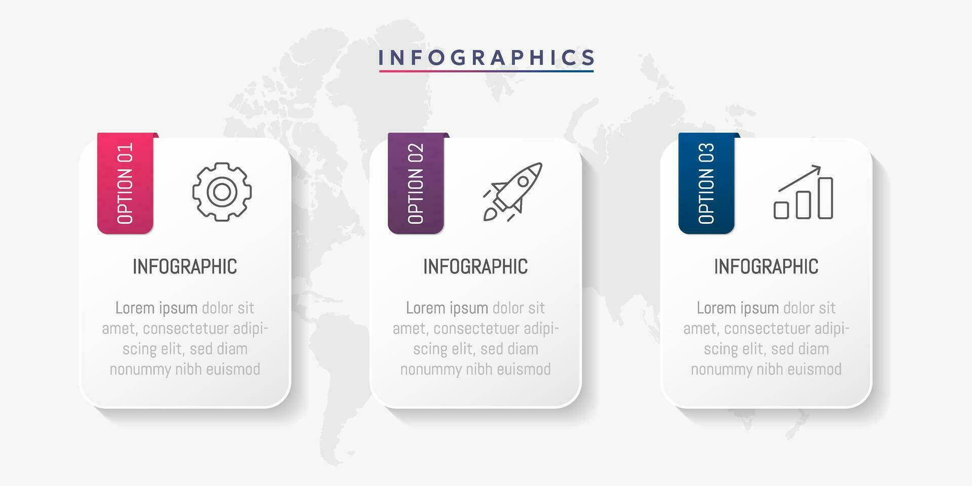 Business infographic vector illustration 3 steps or options with icons
