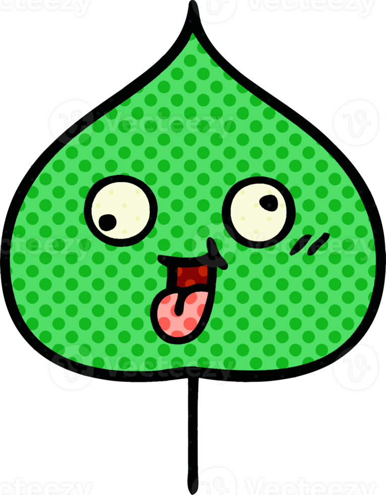 comic book style cartoon expressional leaf png